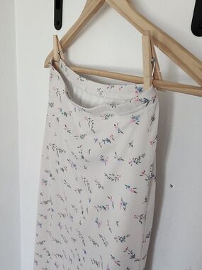 Floral Cream Pencil Skirt - Lightweight Women's Skirt